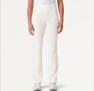 Jaannu Women's Perri UltraSOFT Yoga Scrub Pant Frost-White Uniform Plus Size 3X